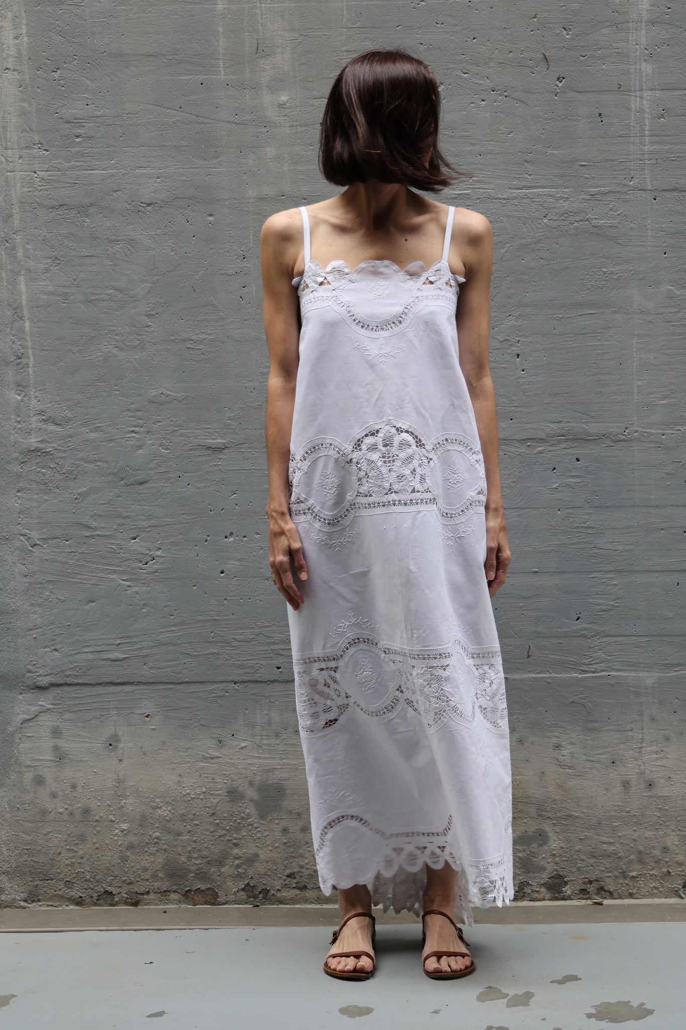 embroidery midi dress