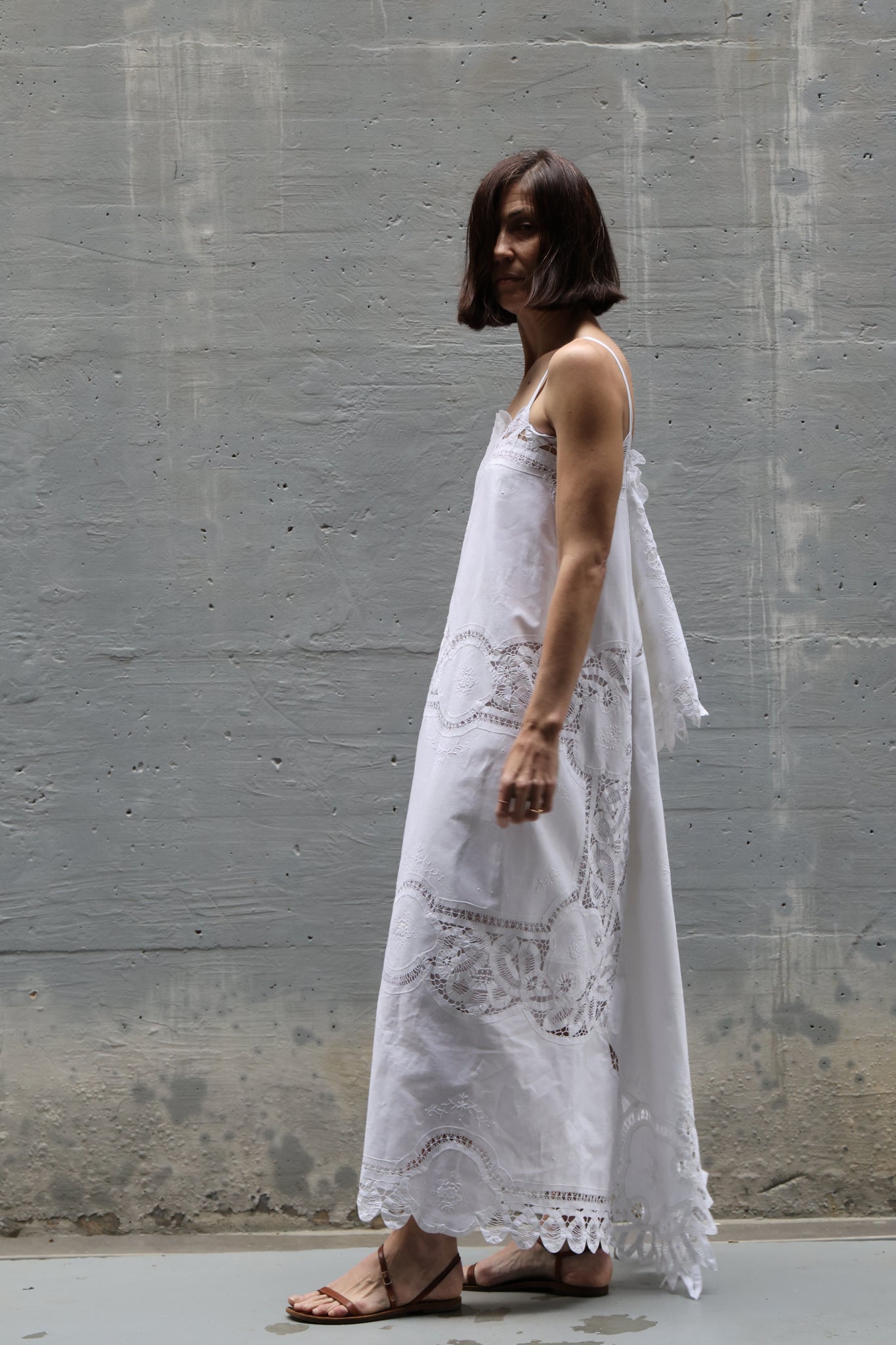 embroidery midi dress