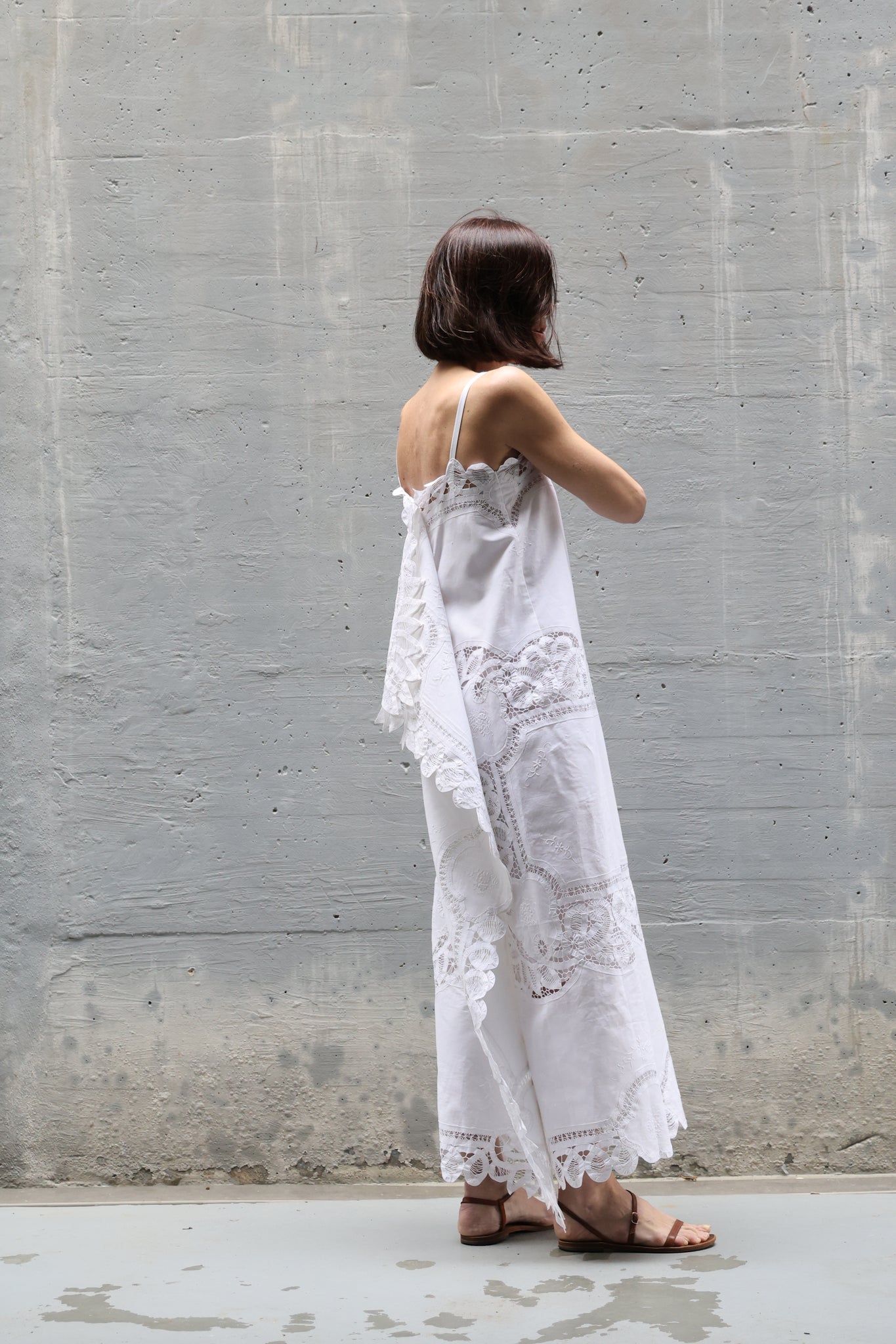 embroidery midi dress