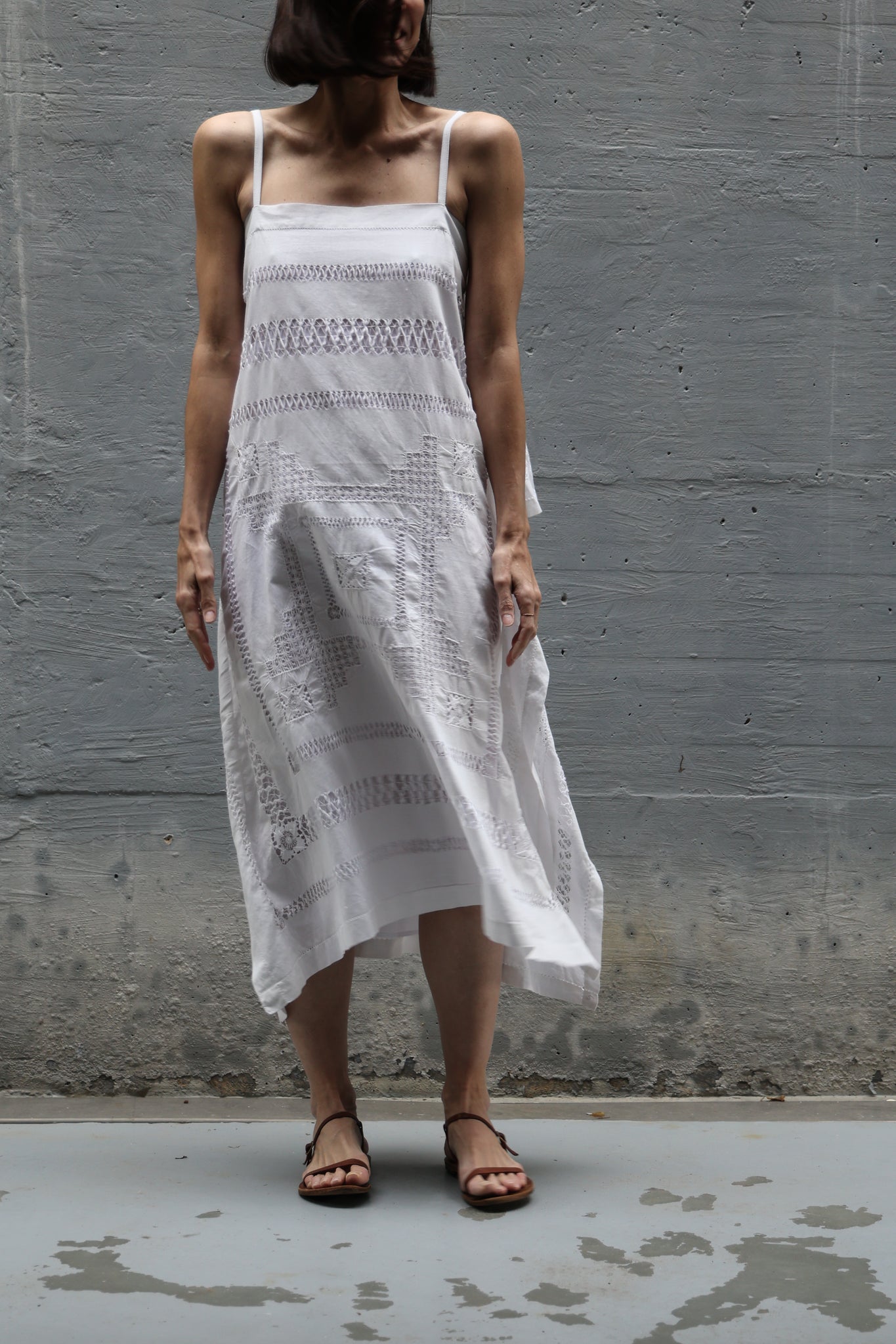 embroidery midi dress