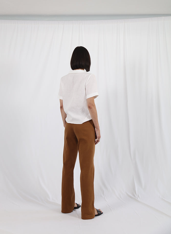 camel straight pants