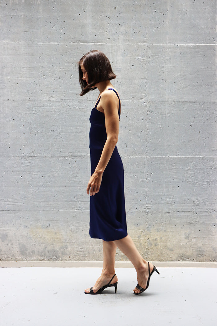 corset inspired blue dress