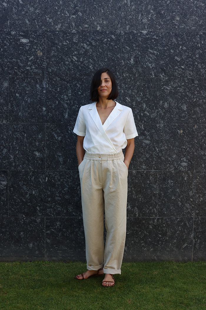 natural linen trousers