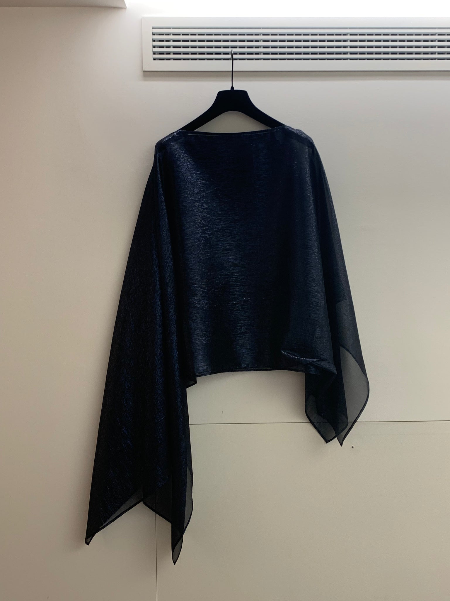 square silk light cape - bright blue