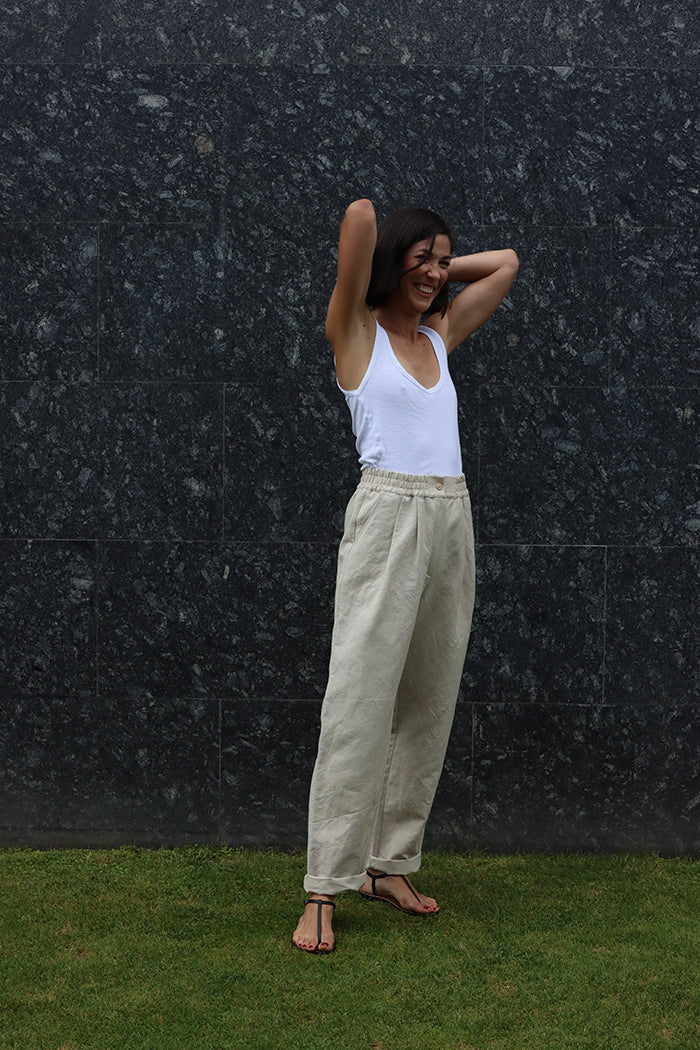 natural linen trousers