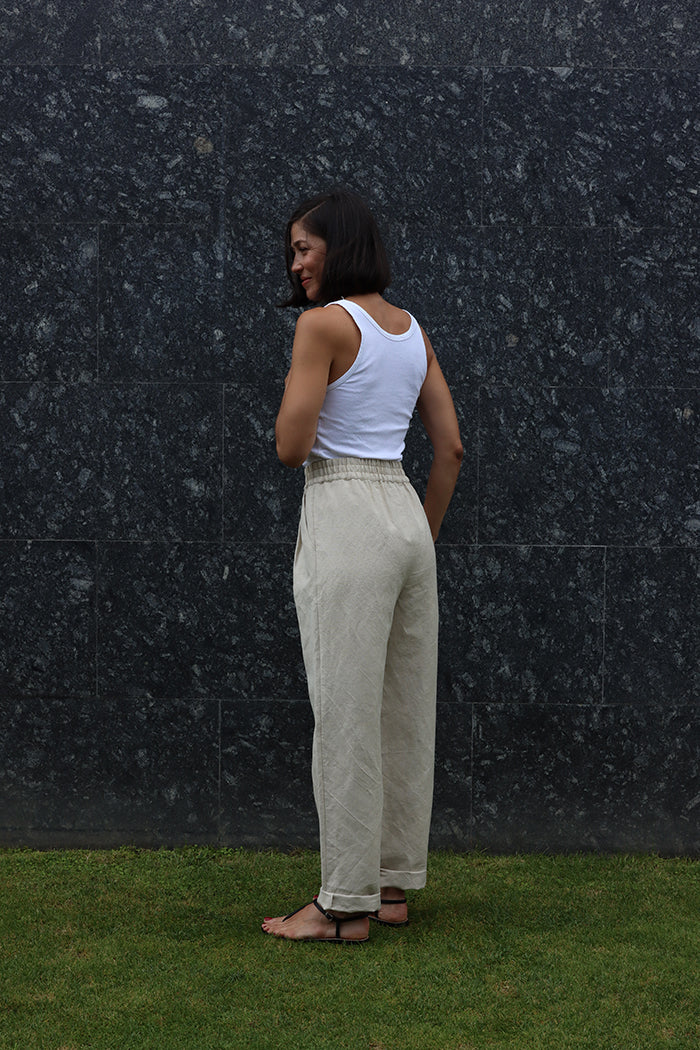 natural linen trousers