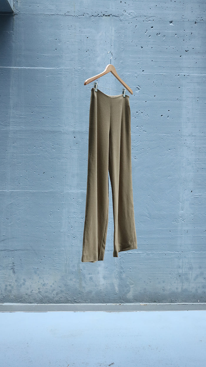 straight wool pants - camel