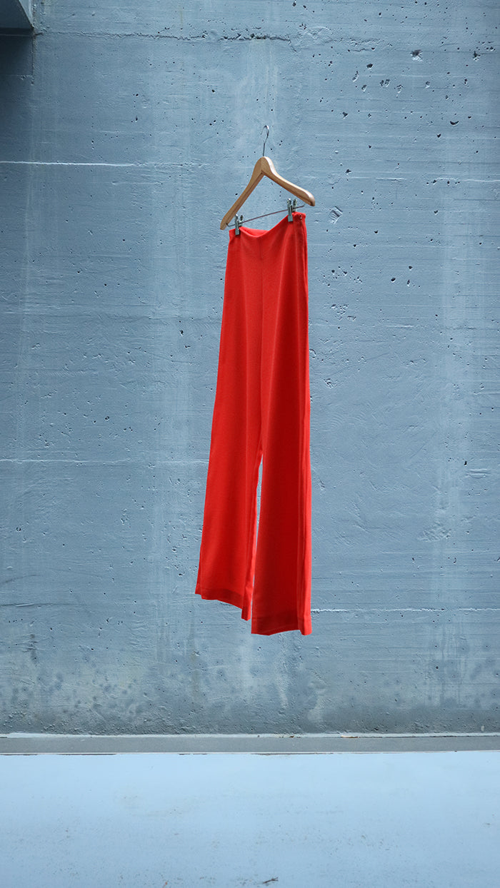 straight wool pants - orange