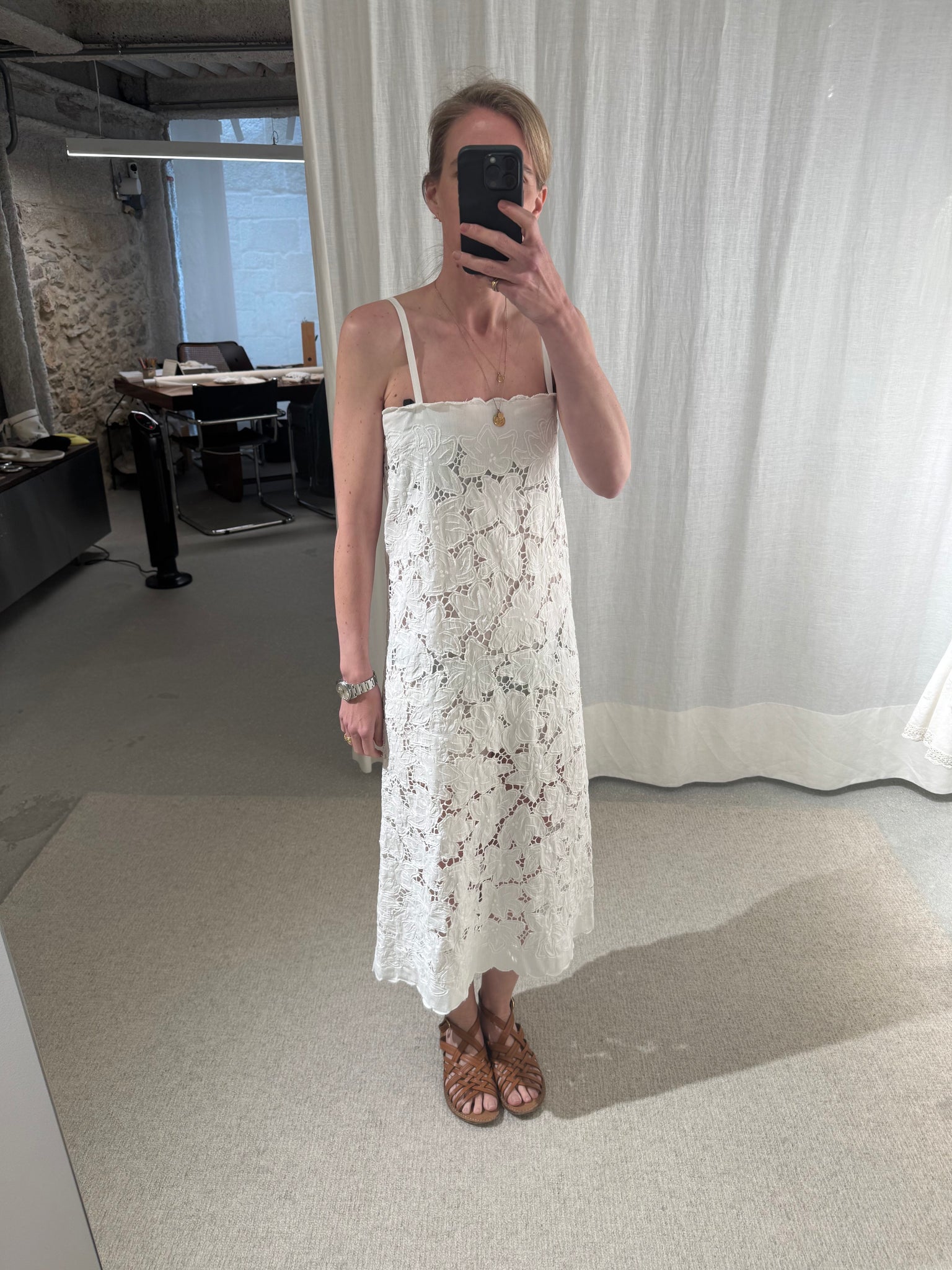 floral embroidered short dress