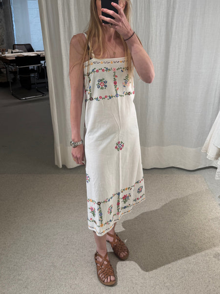 antique linen embroidered dress