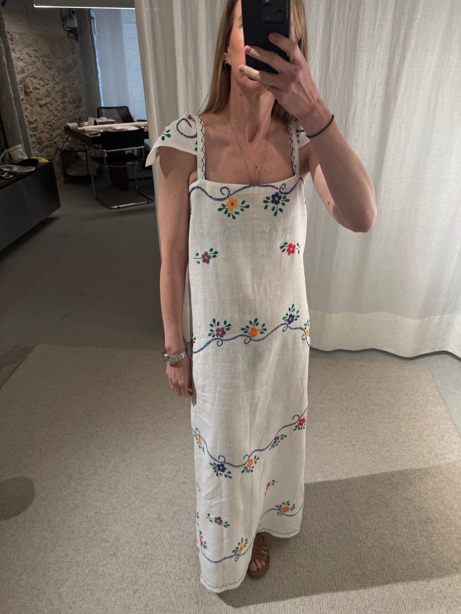 hand embroidered floral dress