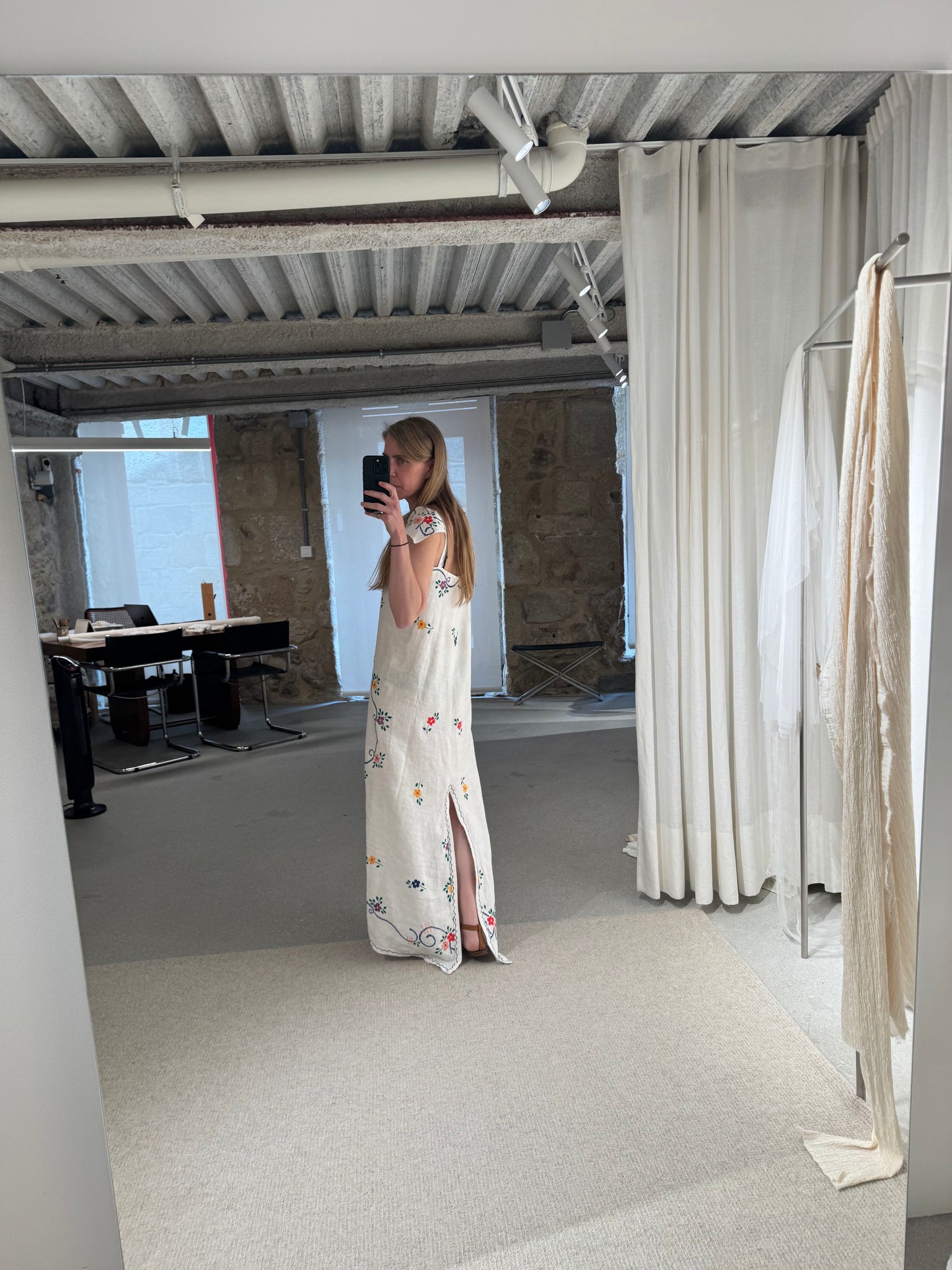 hand embroidered floral dress