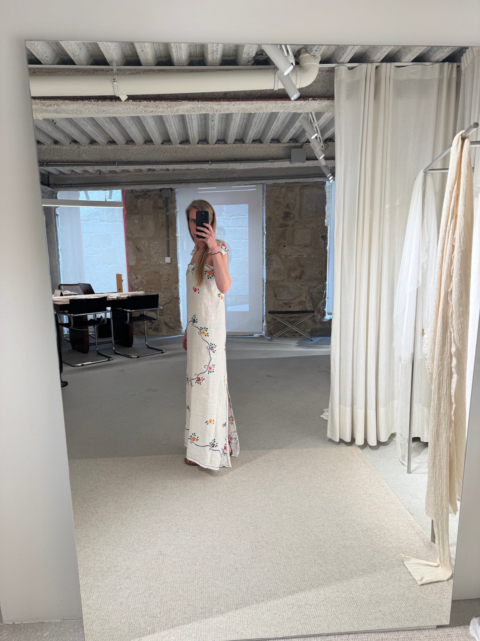 hand embroidered floral dress