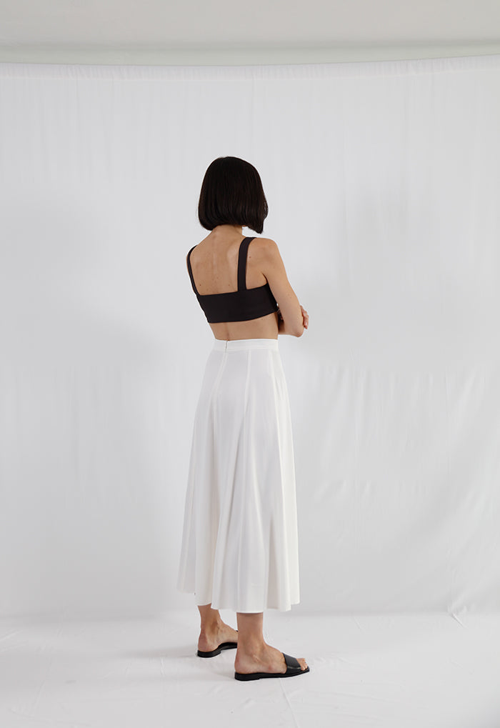 high waisted midi skirt