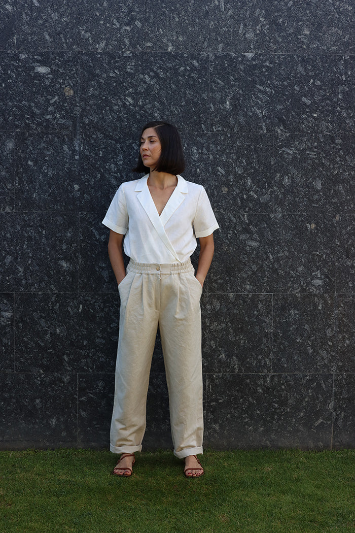 natural linen trousers