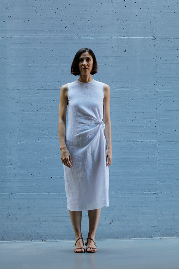 linen knot dress