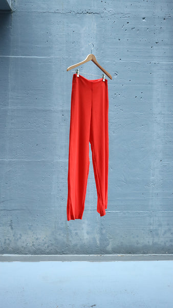 straight wool pants - orange