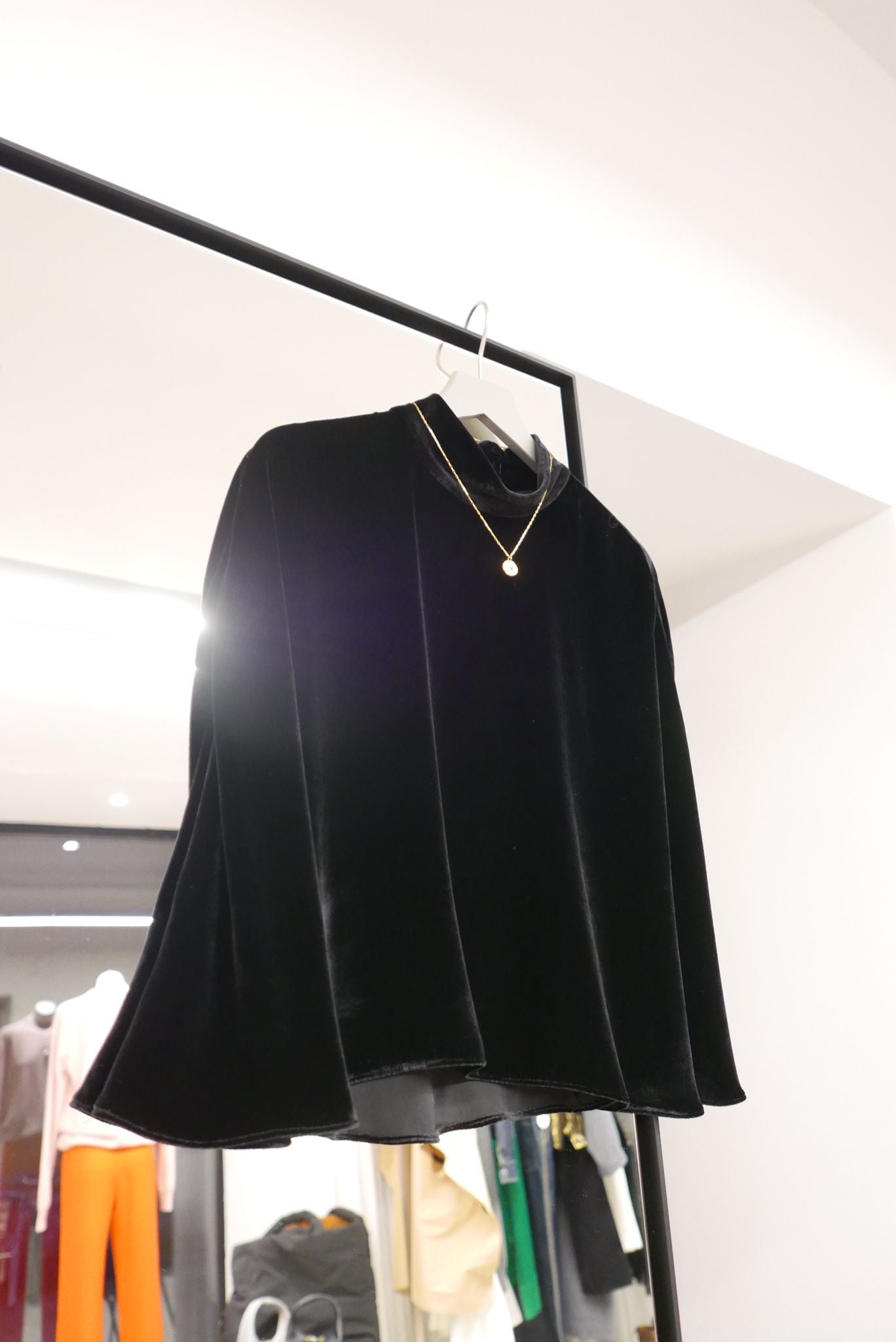 black velvet short cape