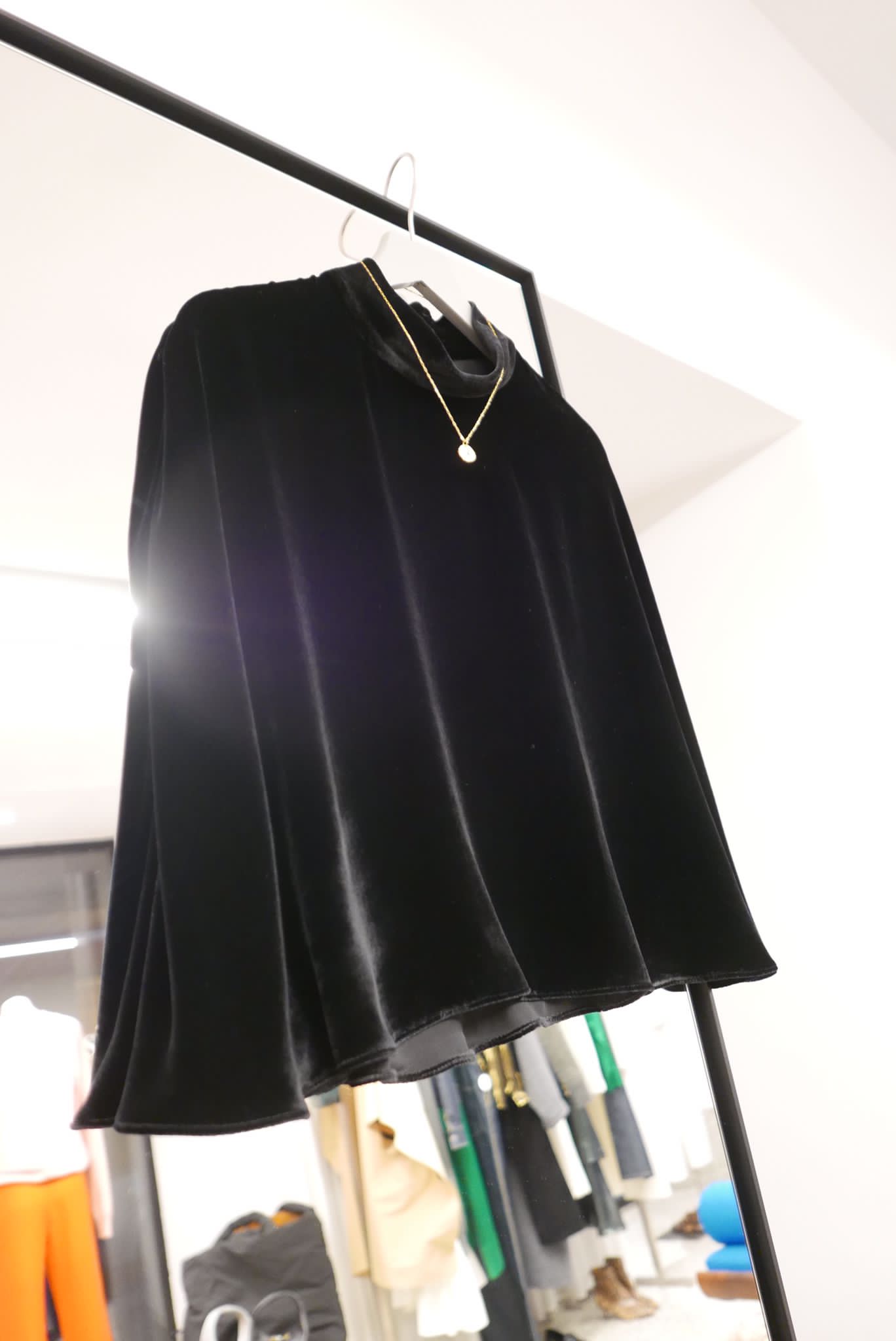 black velvet short cape